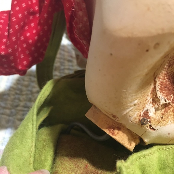 Elf Sawdust Composite Antique Doll 16” tall real looking eyes-Lashes Animal hair - Picture 7 of 10